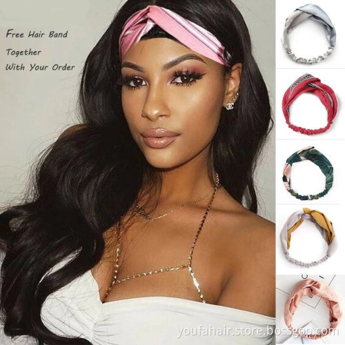 YouFa Full  Machine Made Black Brazilian Body Wave Headband Wigs Adjustable Human Hair Body Wave Headband Wigs For Black Women